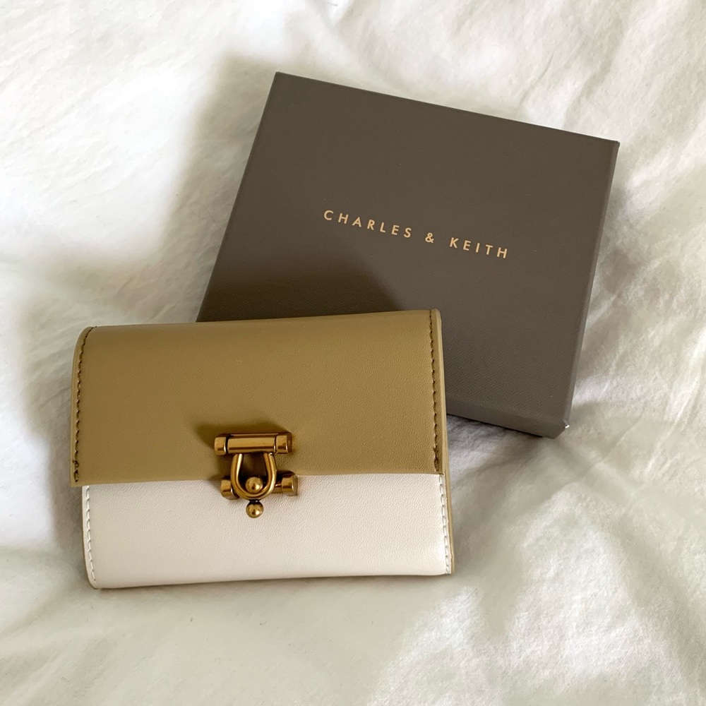 Charles & Keith Multi-colour Foldable Wallet with Gold Hardware